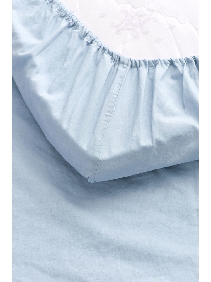 Ellos Home Prześcieradło "Milly" w kolorze błękitnym na gumce rozmiar: 90x200 cm