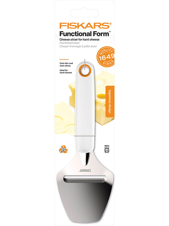 Fiskars Krajalnica w kolorze srebrno-białym do twardego sera - wys. 22,1 cm rozmiar: onesize