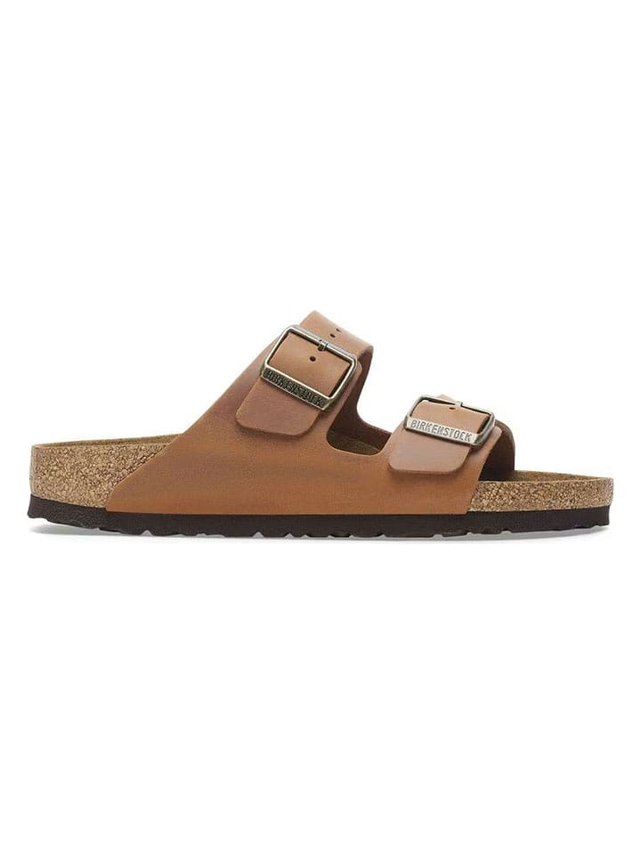 Birkenstock Skórzane klapki "Arizona" w kolorze jasnobrązowym rozmiar: 42