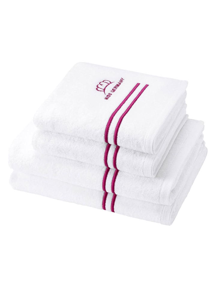 Egeria Ręcznik prysznicowy "Miss Germany" w kolorze biało-różowym rozmiar: 70x140 cm