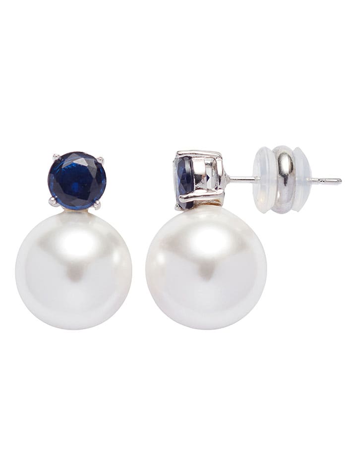 U.S. Polo Assn. Kolczyki-wkrętki z szafirami i perłami syntetycznymi rozmiar: onesize