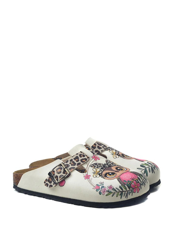 Calceo Chodaki w kolorze białym ze wzorem rozmiar: 39