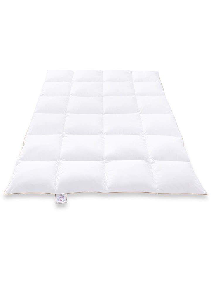 Frau Holle Zimowa kasetowa kołdra puchowa "Goldstar goose" w kolorze białym rozmiar: 135x200 cm