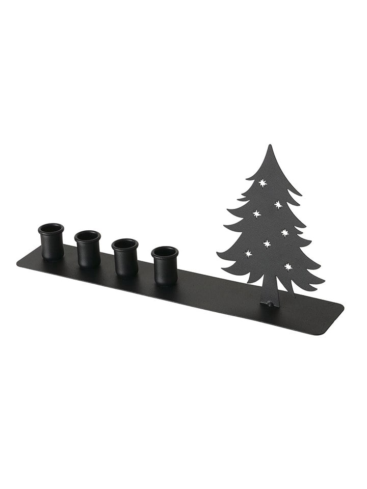 Boltze Świecznik "Waldan" w kolorze czarnym - 38 x 18,2 cm rozmiar: onesize