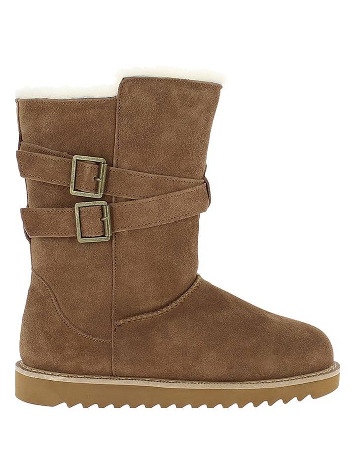 NICEBAY Skórzane kozaki zimowe "Mells Waterproof" w kolorze jasnobrązowym rozmiar: 37