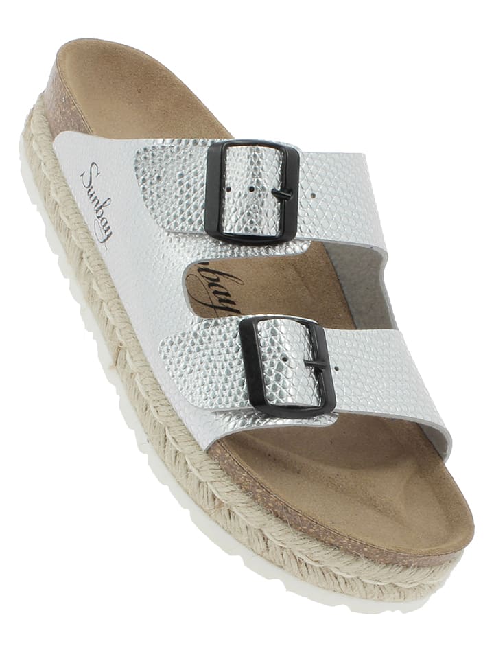 Sunbay Klapki "Baobab" w kolorze srebrnym rozmiar: 39