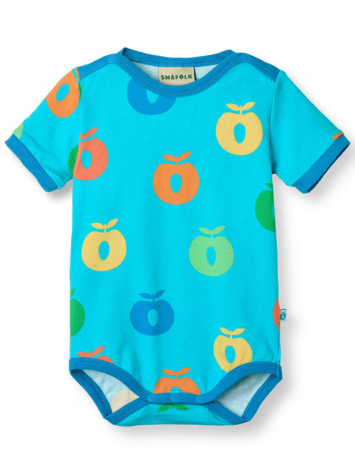 Småfolk Body w kolorze niebieskim ze wzorem rozmiar: 80