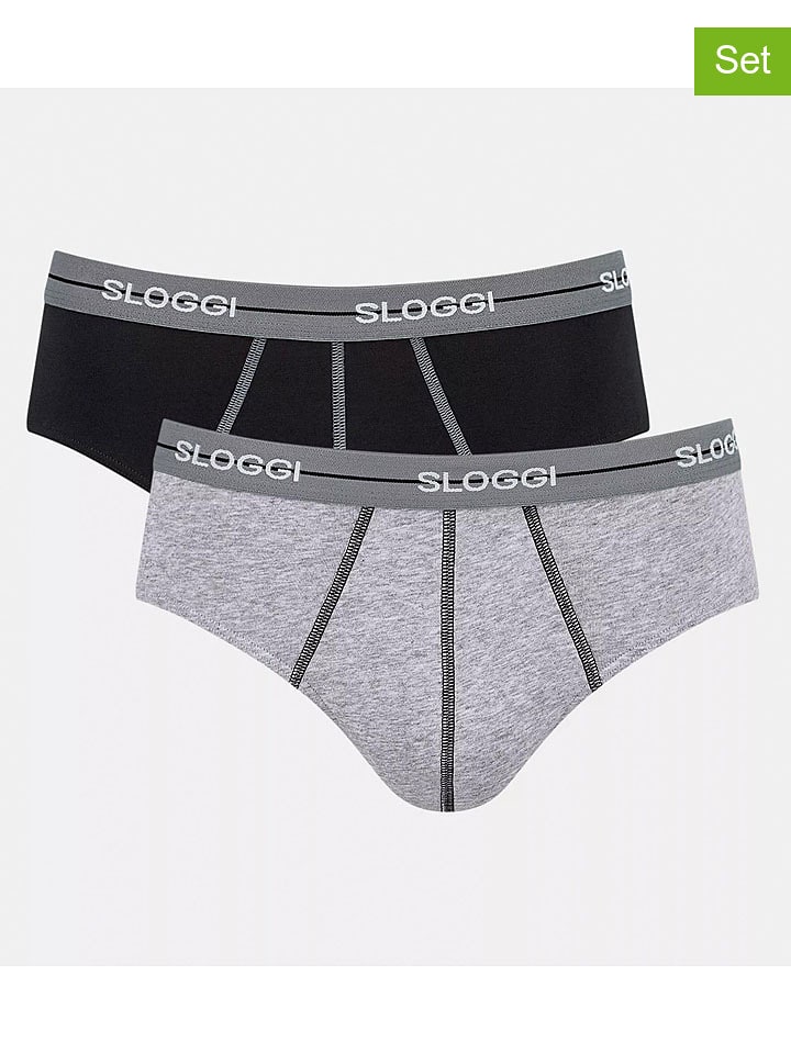 Sloggi Slipy (2 pary) "Start" w kolorze czarno-szarym rozmiar: XL