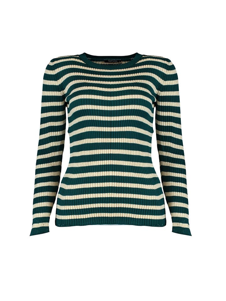 trendyol Sweter w kolorze ciemnozielono-kremowym rozmiar: M