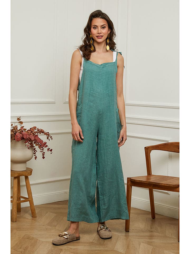 Plume Lniany kombinezon "Gadjy" w kolorze zielonym rozmiar: XXL