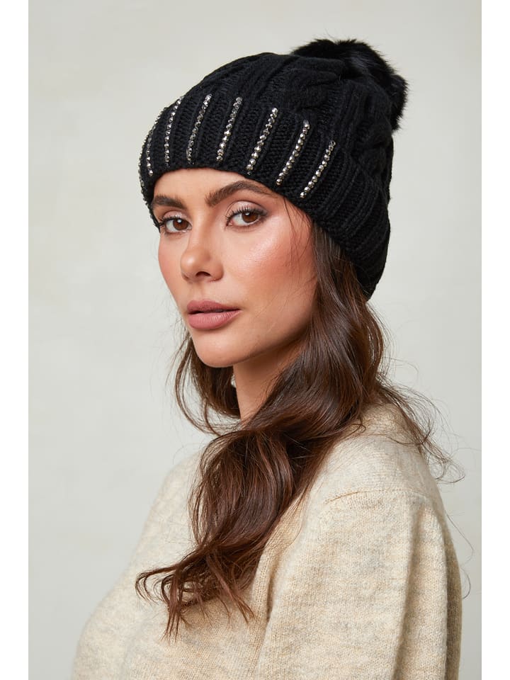 Soft Cashmere Czapka w kolorze czarnym rozmiar: onesize