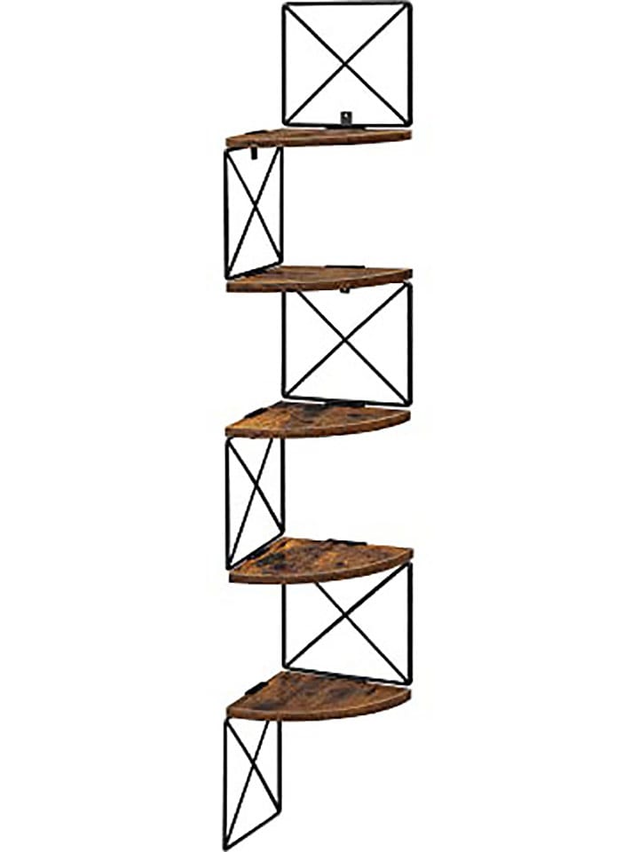 SONGMICS Regał narożny w kolorze brązowo-czarnym - 20 x 127,5 x 20 cm rozmiar: onesize