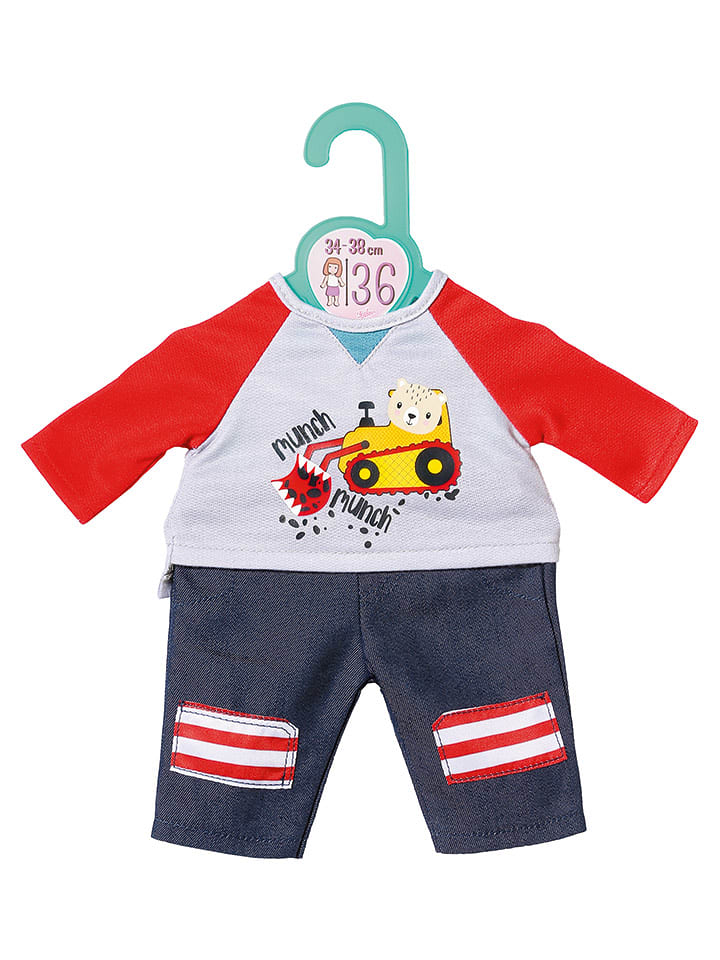 Dolly Moda Ubranko "Dolly Moda Trousers + Shirt" ze wzorem dla lalek - 12 m+ rozmiar: onesize