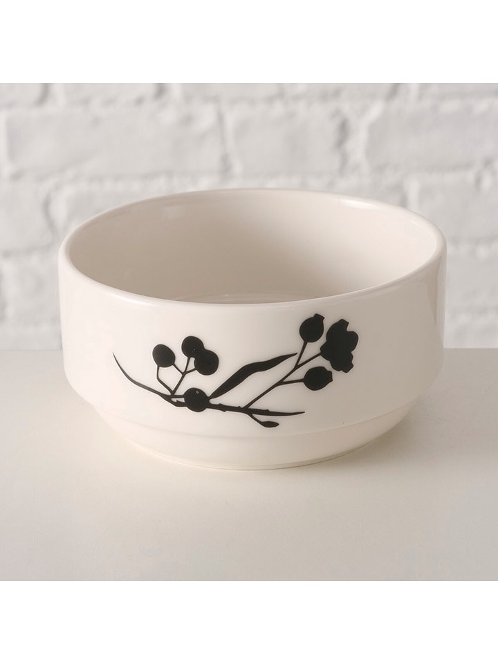 Boltze Miska "Berries" w kolorze biało-czarnym na musli - Ø 12 cm rozmiar: onesize