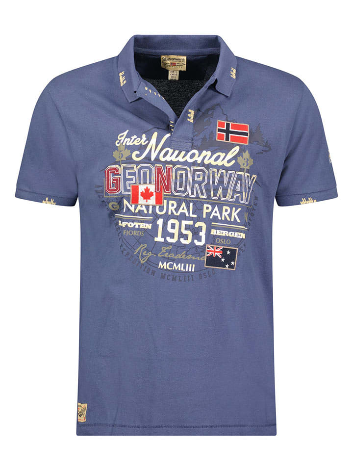 Geographical Norway Koszulka polo "Kaldo" w kolorze niebieskim rozmiar: 140