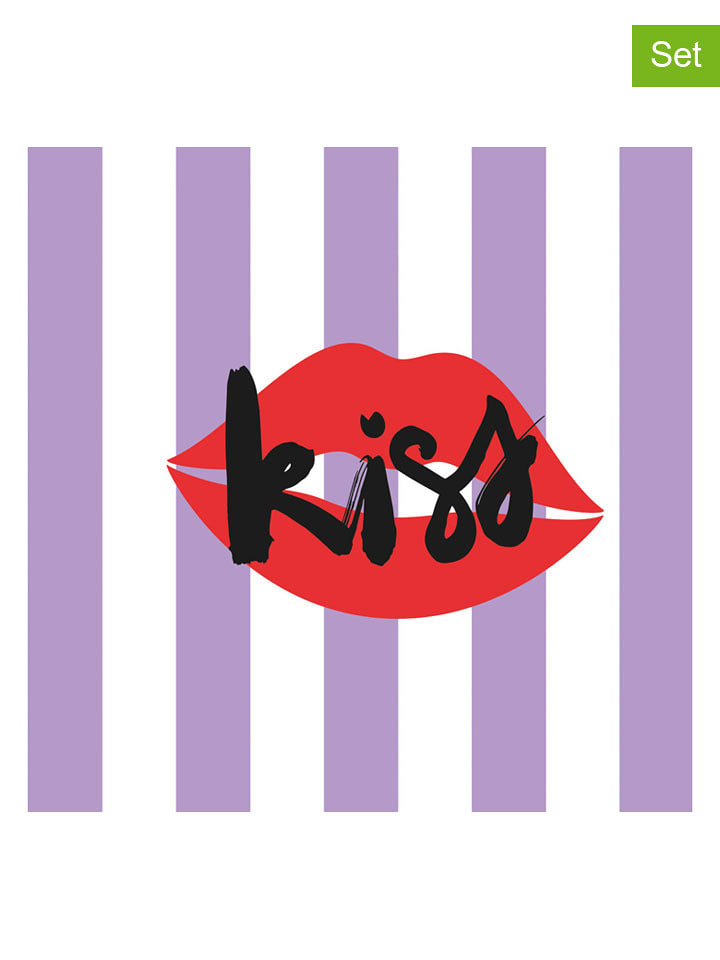 ppd Serwetki (40 szt.) "Formart Kiss" w kolorze fioletowo-czerwonym rozmiar: onesize