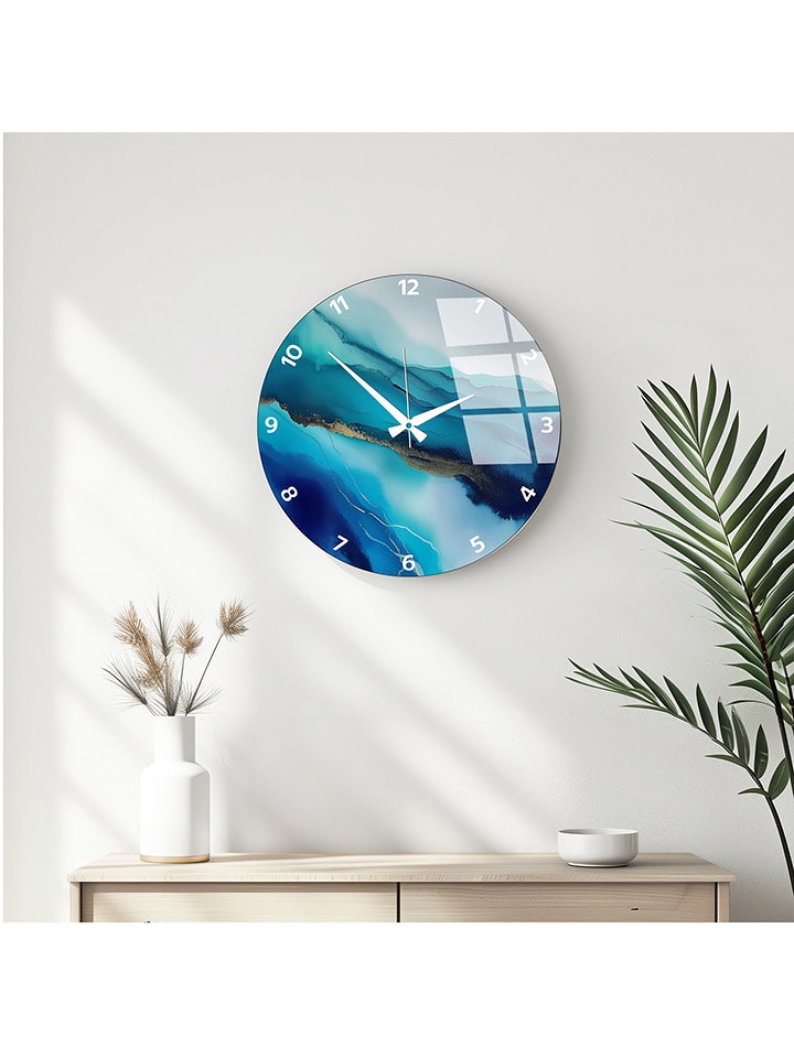 ABERTO DESIGN Zegar ścienny w kolorze niebiesko-turkusowym - Ø 40 cm rozmiar: onesize