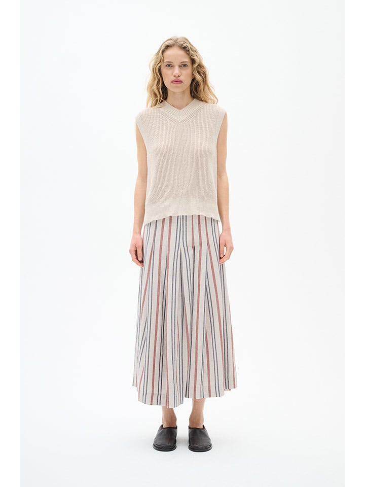 InWear Spódnica w kolorze beżowo-antracytowo-czerwonym rozmiar: 40