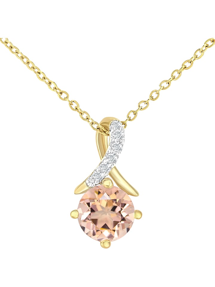 Revoni Złota zawieszka z diamentami i morganitem rozmiar: onesize