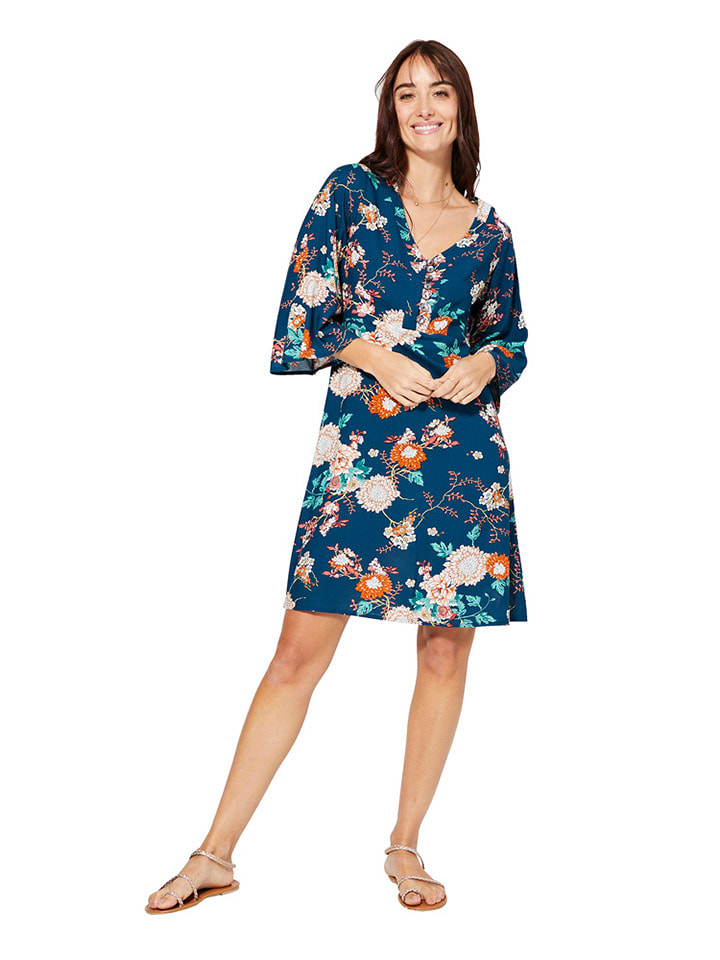 Aller Simplement Sukienka w kolorze granatowo-pomarańczowym-kremowym rozmiar: 34/36