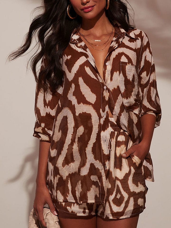 LA Angels Bluzka w kolorze brązowo-kremowym rozmiar: XL