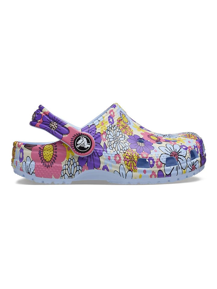 Crocs Chodaki "Classic Retro Floral" w kolorze błękitnym ze wzorem rozmiar: 19/20