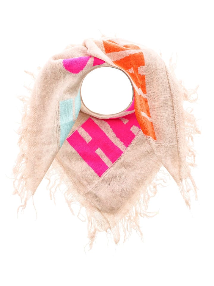 Zwillingsherz Kaszmirowa chusta trójkątna w kolorze beżowym - 125 x 125 cm rozmiar: onesize