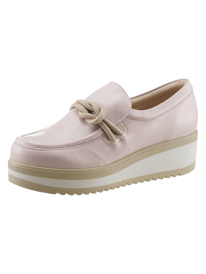 Heine Skórzane mokasyny w kolorze jasnoróżówym rozmiar: 40