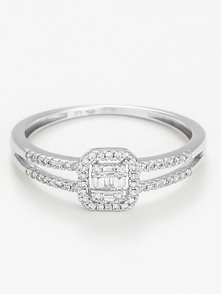 DIAMANTA Złoty pierścionek "Brillants Baguettes" z diamentami rozmiar: 54