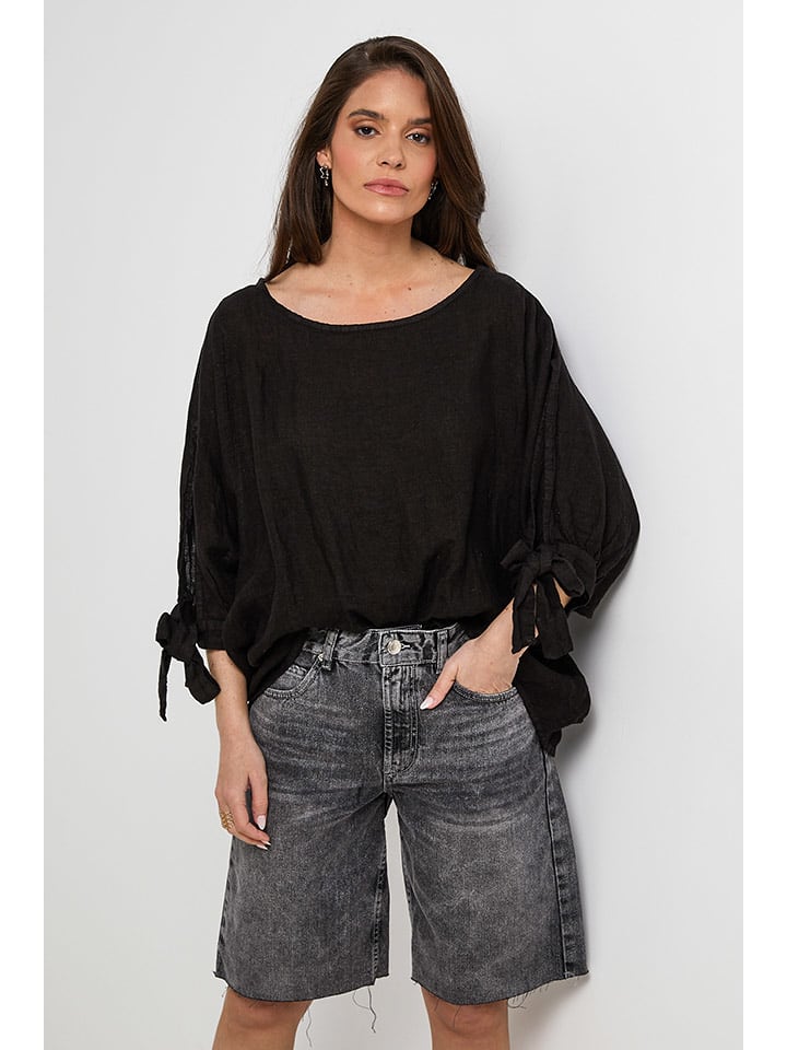 Rodier Lin Lniana bluzka w kolorze czarnym rozmiar: XL/XXL