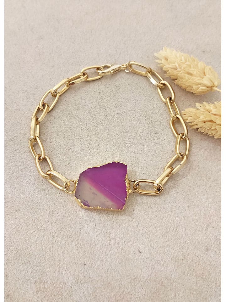 Nakkash Pozłacana bransoletka z agatem rozmiar: onesize