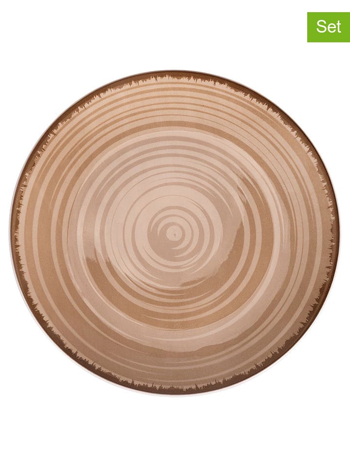 Villa d´Este Talerze obiadowe (6 szt.) "Baita" w kolorze brązowym - Ø 27 cm rozmiar: onesize