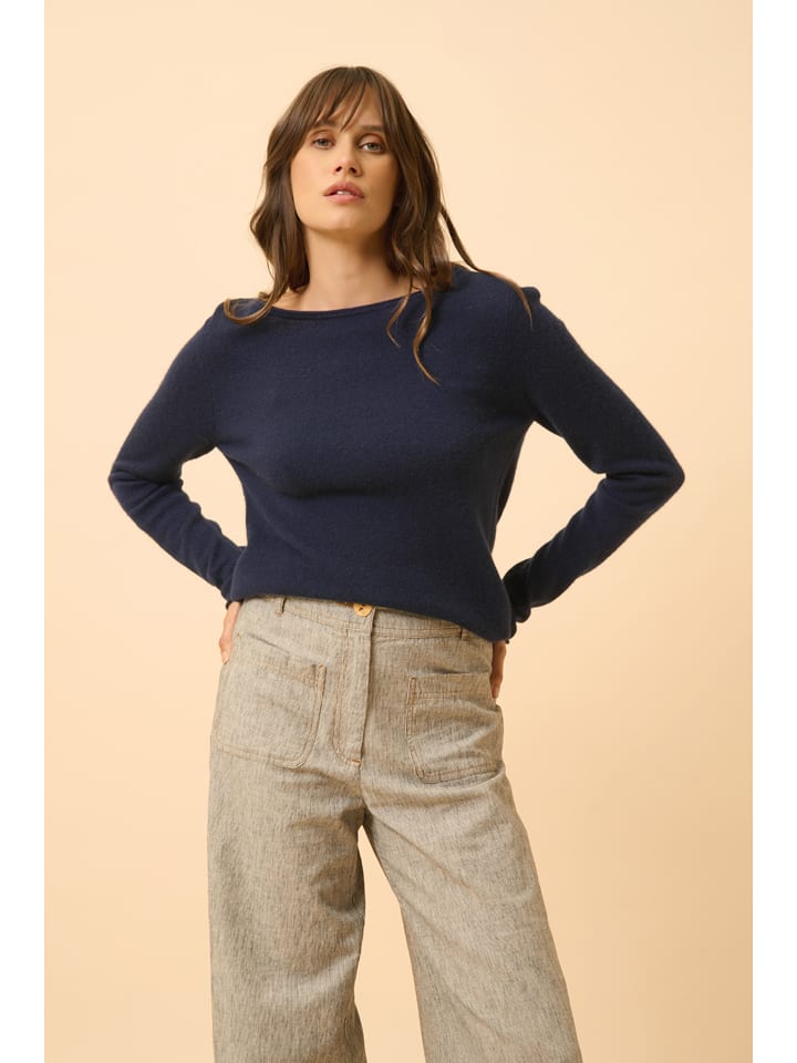 Just Cashmere Kaszmirowy sweter "Grace" w kolorze granatowym rozmiar: S