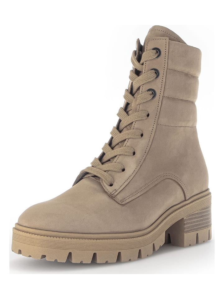 Gabor Skórzane botki w kolorze beżowym rozmiar: 38,5