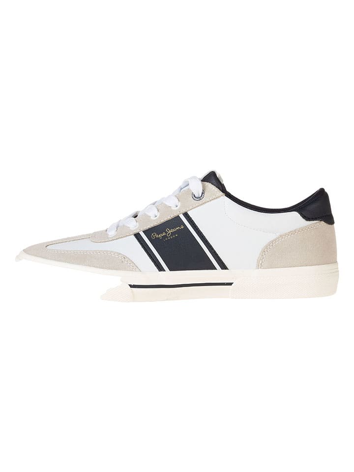 Pepe Jeans FOOTWEAR Skórzane sneakersy w kolorze biało-beżowym rozmiar: 44