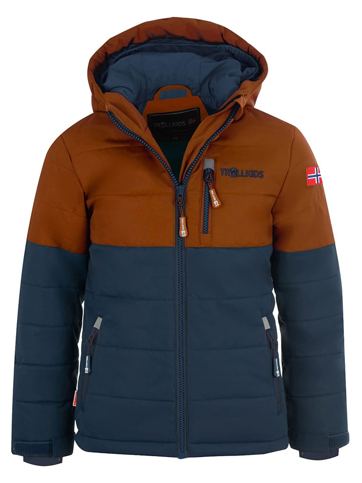 Trollkids Kurtka narciarska "Hemsedal" w kolorze granatowo-brązowym rozmiar: 164
