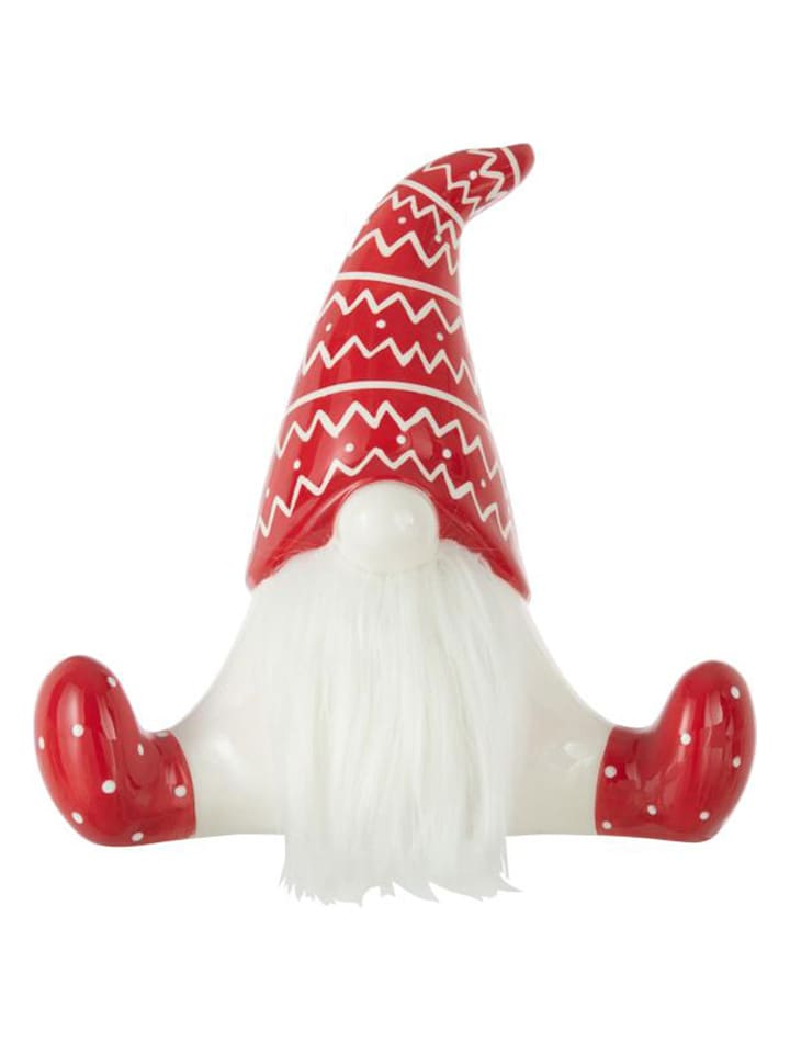 J Line Figurka dekoracyjna w kolorze biało-czerwonym - 26 x 24 x 13,5 cm rozmiar: onesize