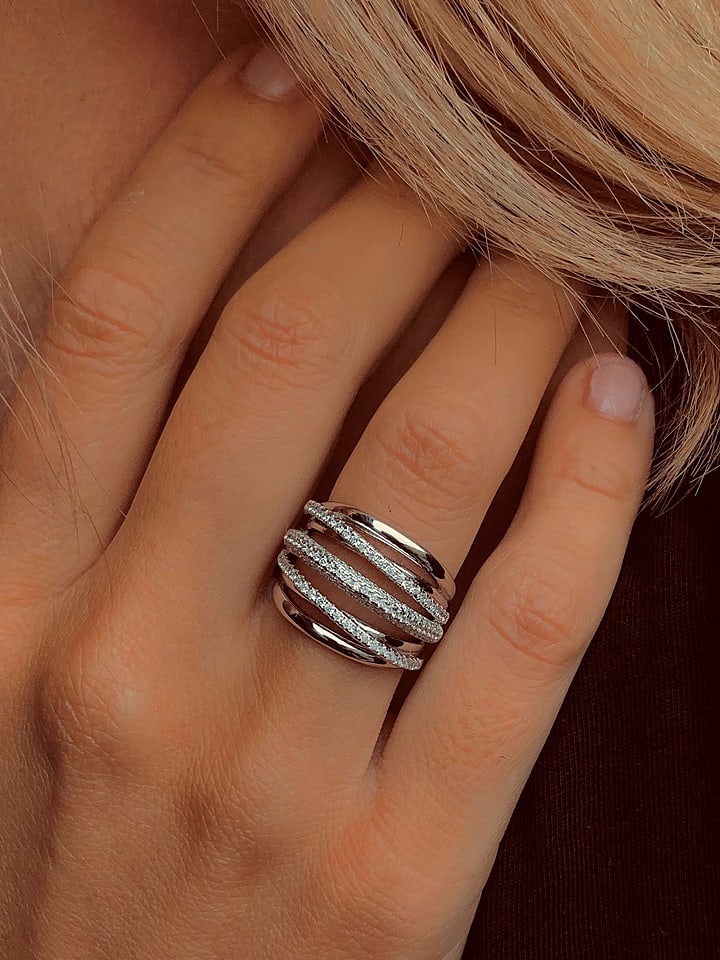 DI GIORGIO Srebrny pierścionek z cyrkoniami rozmiar: 60