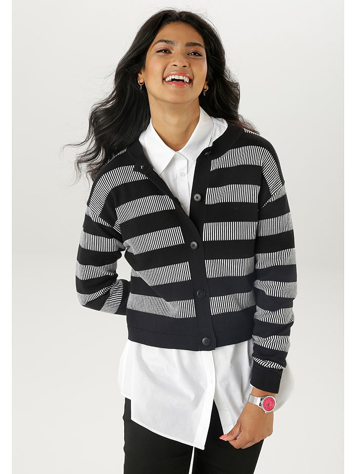 Aniston Kardigan w kolorze czarno-białym rozmiar: 42