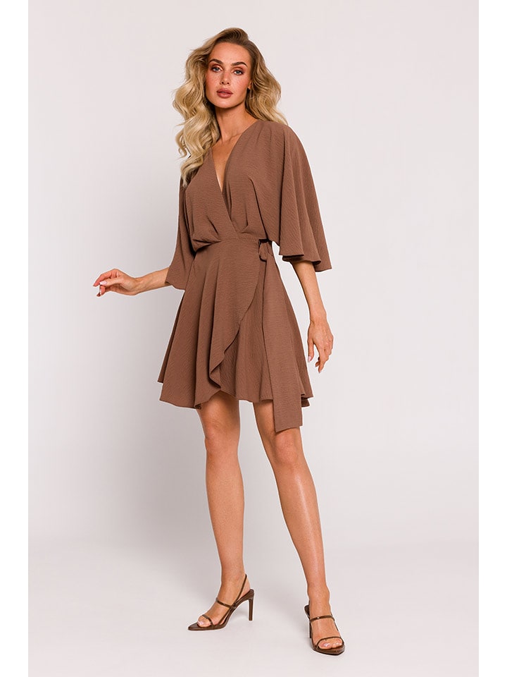 made of emotion Sukienka w kolorze jasnobrązowym rozmiar: L