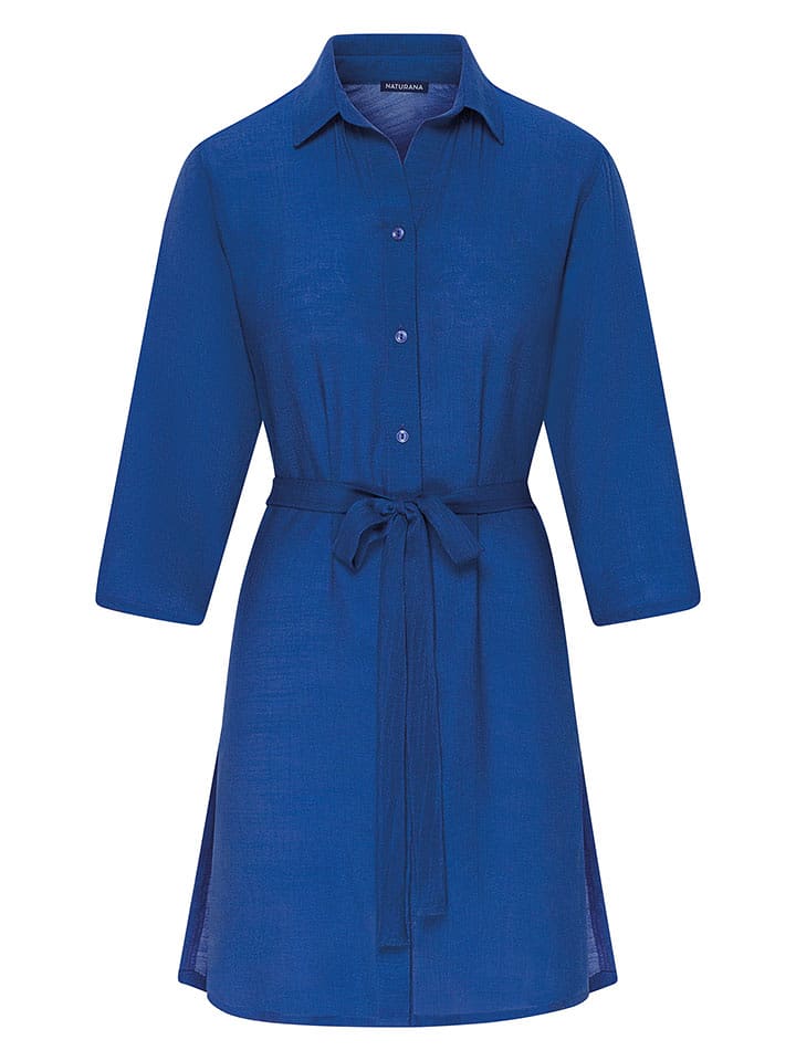 Naturana Sukienka koszulowa w kolorze niebieskim rozmiar: M