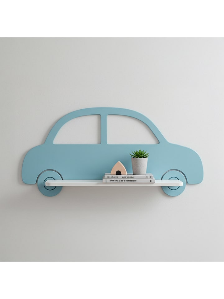 Woody Kids Regał ścienny w kolorze błękitno-białym - 33 x 25 x 10 cm rozmiar: onesize