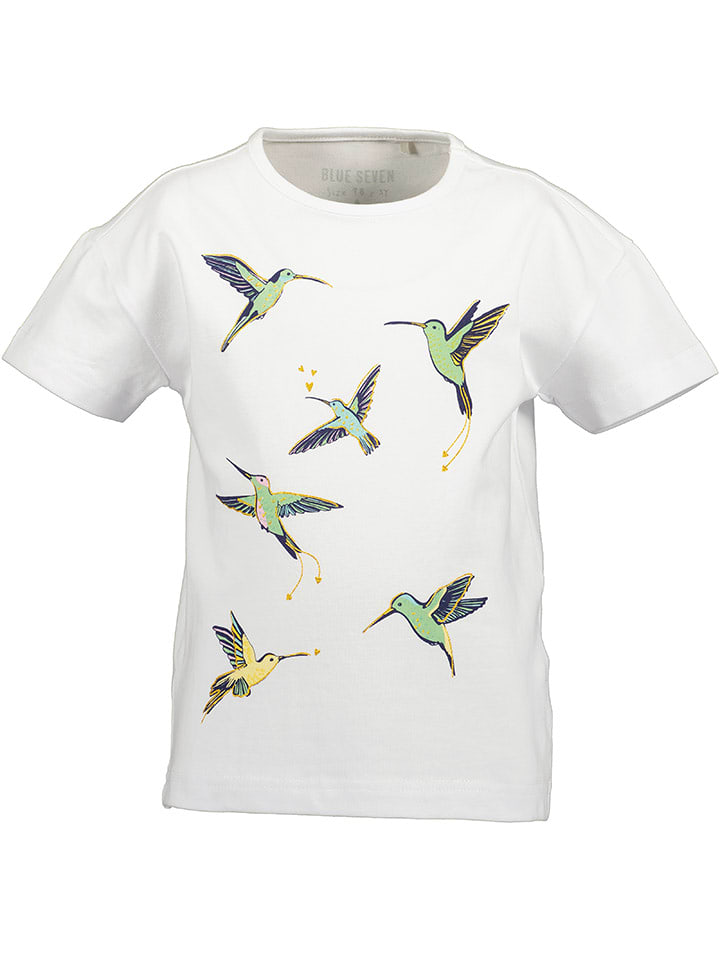 Blue Seven Koszulka w kolorze białym ze wzorem rozmiar: 110