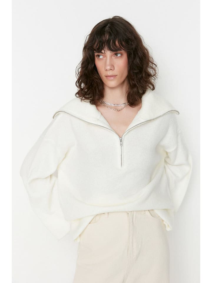 trendyol Sweter w kolorze kremowym rozmiar: S
