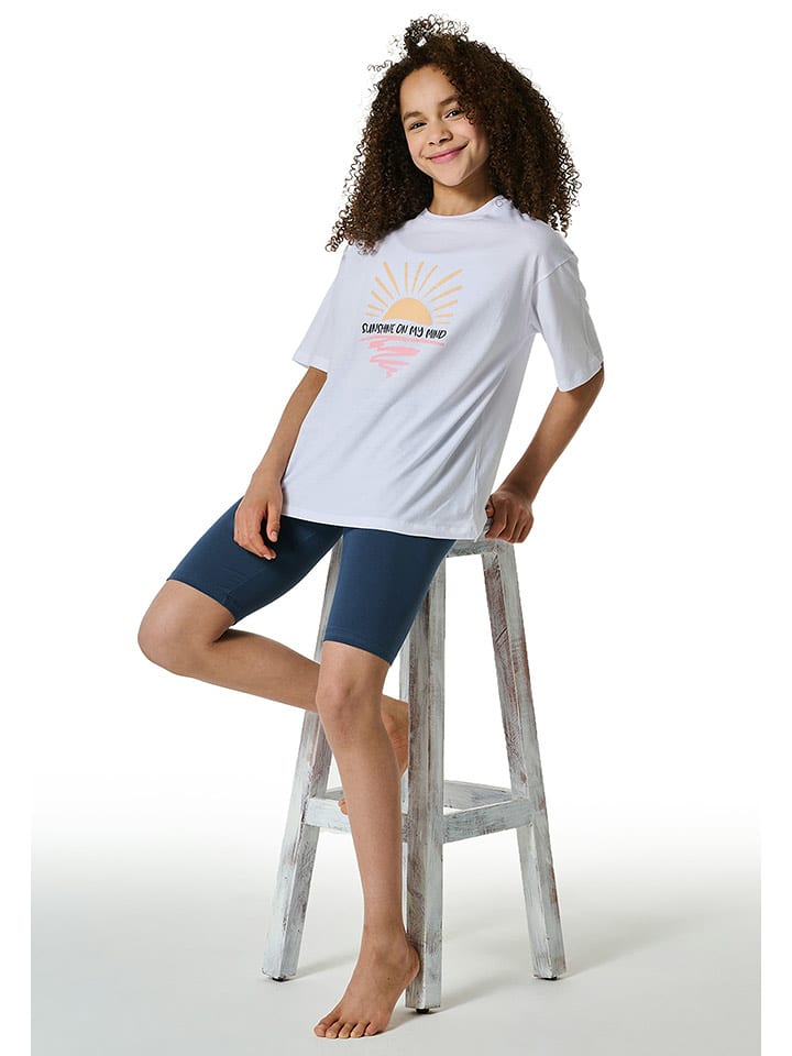 Schiesser Piżama w kolorze biało-granatowym rozmiar: 164