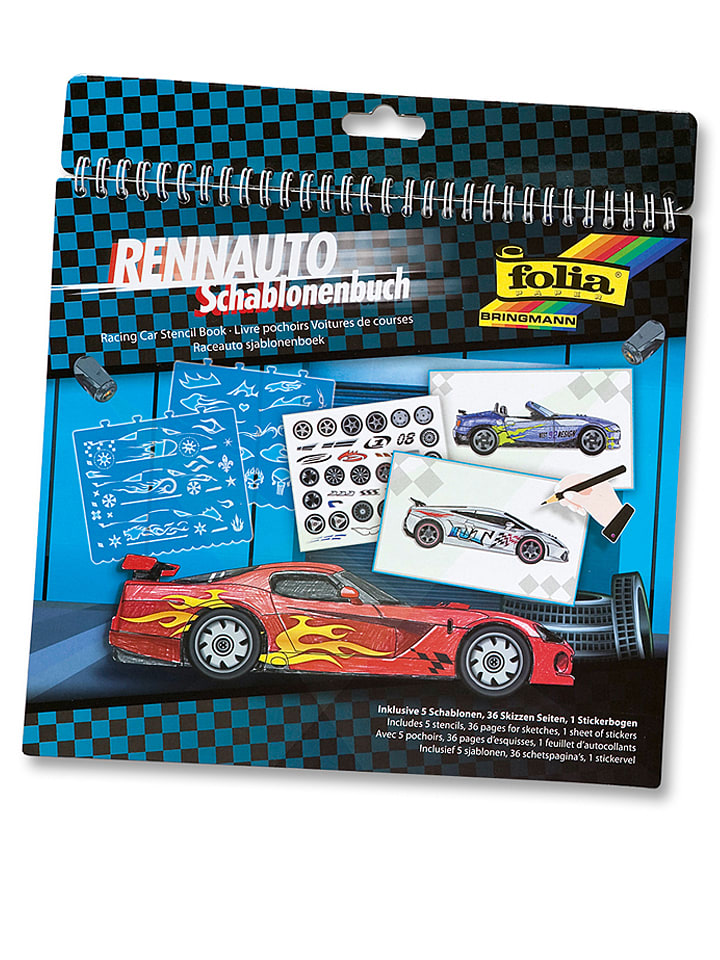 folia PAPER Zestaw szablonów "Racing car" ze wzorem - 24 x 14,2 cm rozmiar: onesize