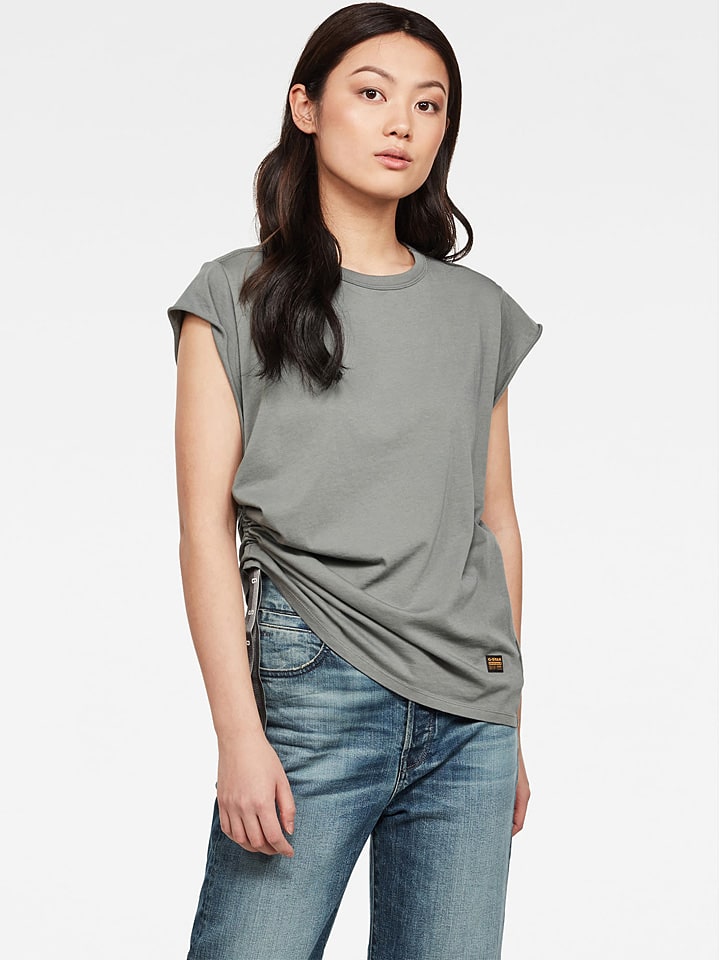 G-Star Koszulka "Gsraw Knotted" w kolorze szarozielonym rozmiar: L