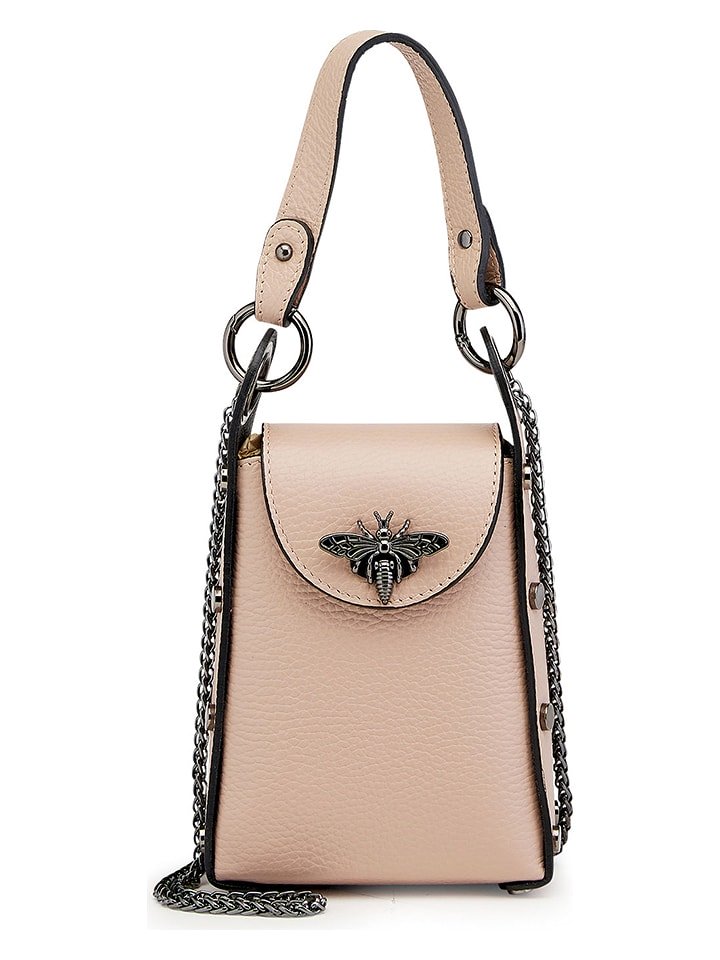 ORE10 Skórzana torebka "Ator" w kolorze jasnoróżowym na telefon - 14 x 20 x 7 cm rozmiar: onesize