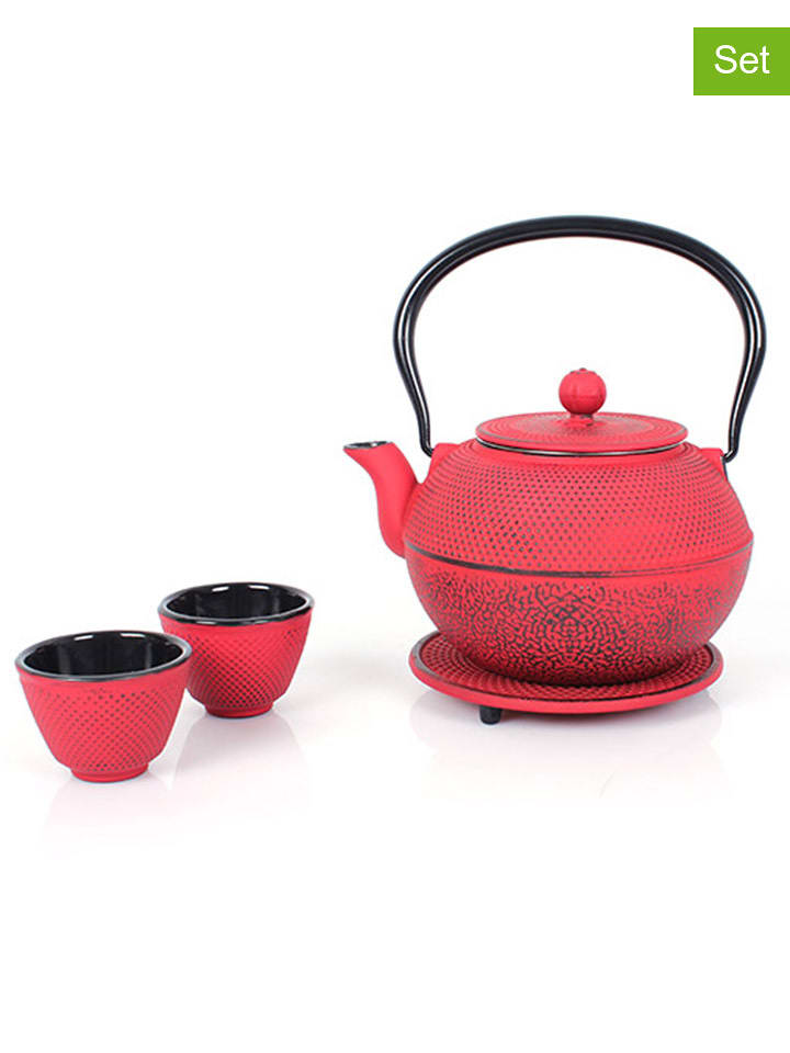 Echtwerk 4-częściowy zestaw w kolorze czerwonym do herbaty - 1,1 l rozmiar: onesize