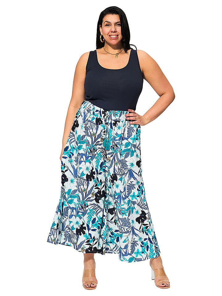 Aller Simplement Spodnie w kolorze biało-niebieskim rozmiar: 42-48